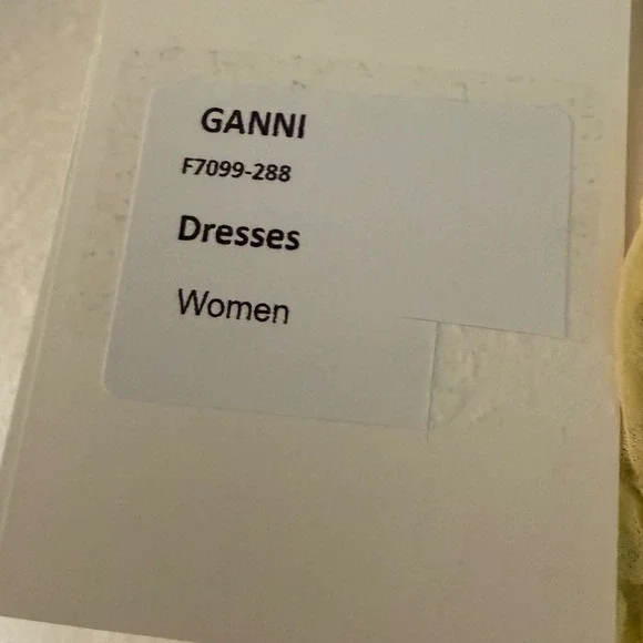 GANNI Pale Banana Floral Georgette Plisse Mini Dress Yellow NWT size 8/10 - Picture 4 of 6